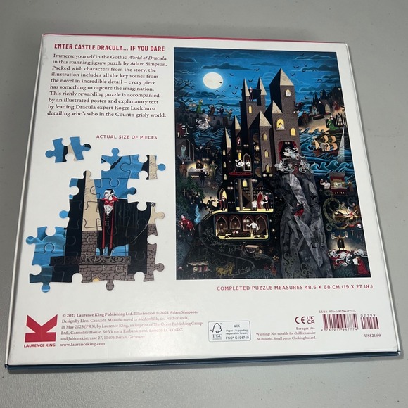 The World of Dracula 1000 Piece Jigsaw Puzzle by Adam Simpson Laurence King - Picture 3 of 3